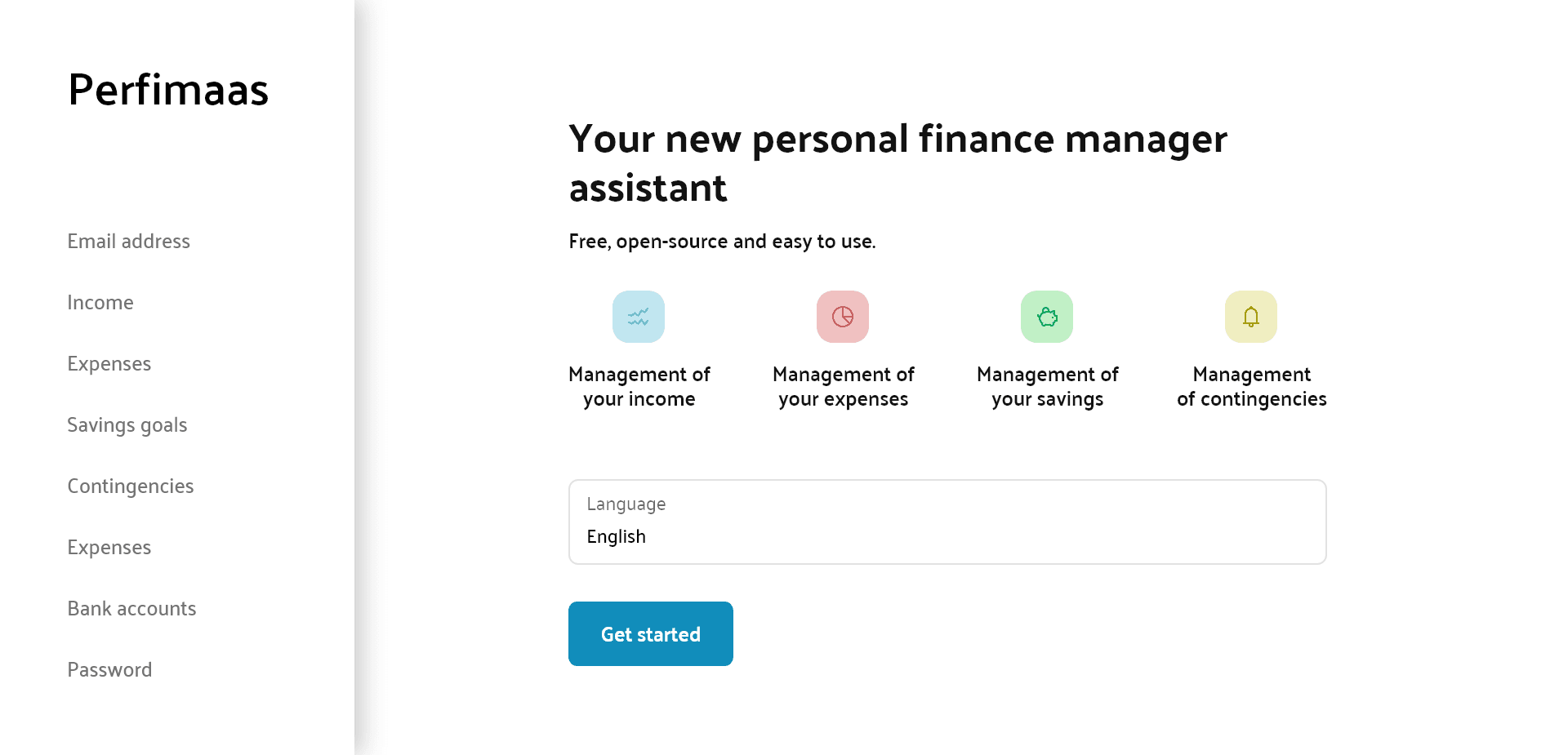 Perfimaas registration page mock-up